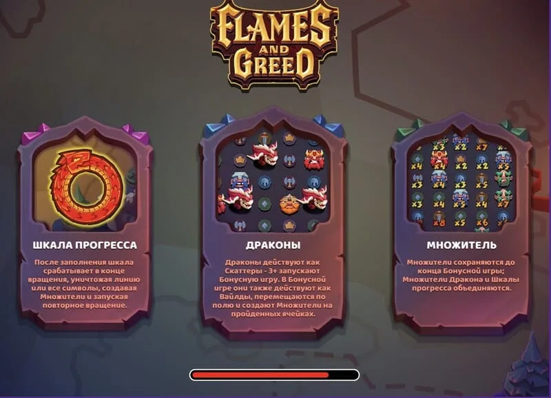 Flames and Greed – úvodná obrazovka